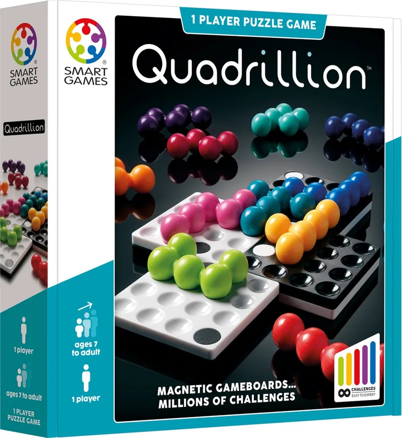 Quadrillion - Magnetisch 2D Logisch Denkspel - Oneindig Aantal Puzzeluitdagingen - Flexibele Breinbreker & Solospel - Vanaf 7 Jaar von SmartGames – Schachtel