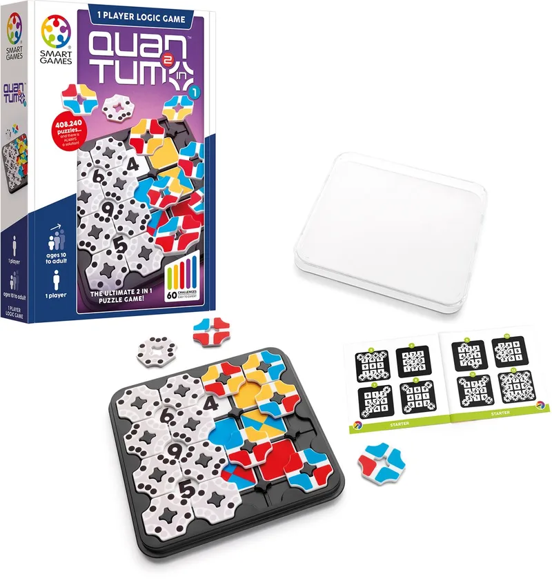Quantum - 2-in-1 Logisch Denkspel - Kleuren & Cijfer Uitdagingen - IQ Breinbreker met Eindeloze Puzzels - Vanaf 8 Jaar von SmartGames, Ausgabe Meerkleurig – Schachtel