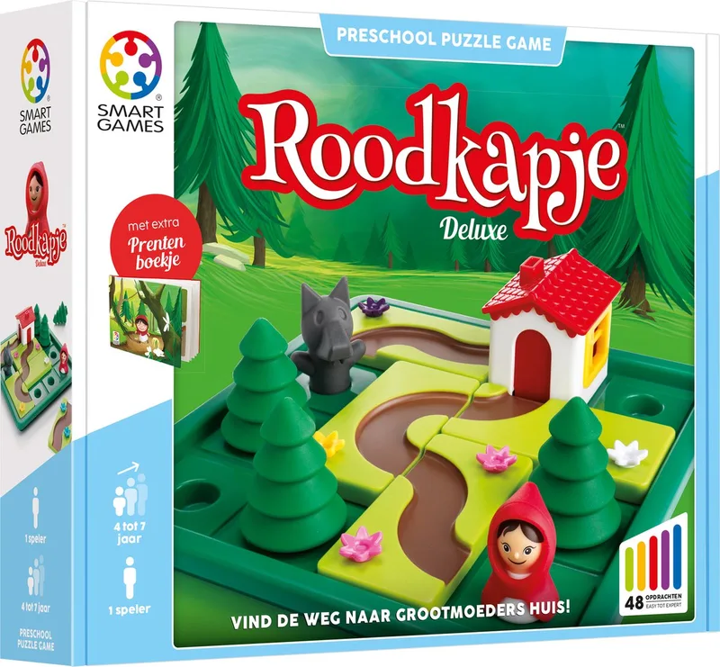 Roodkapje - Logisch Denkspel voor Kleuters & Kinderen - 48 Betoverende Opdrachten - Met Roodkapje Prentenboek - Educatief Solospel - Vanaf 4 jaar van SmartGames – doos