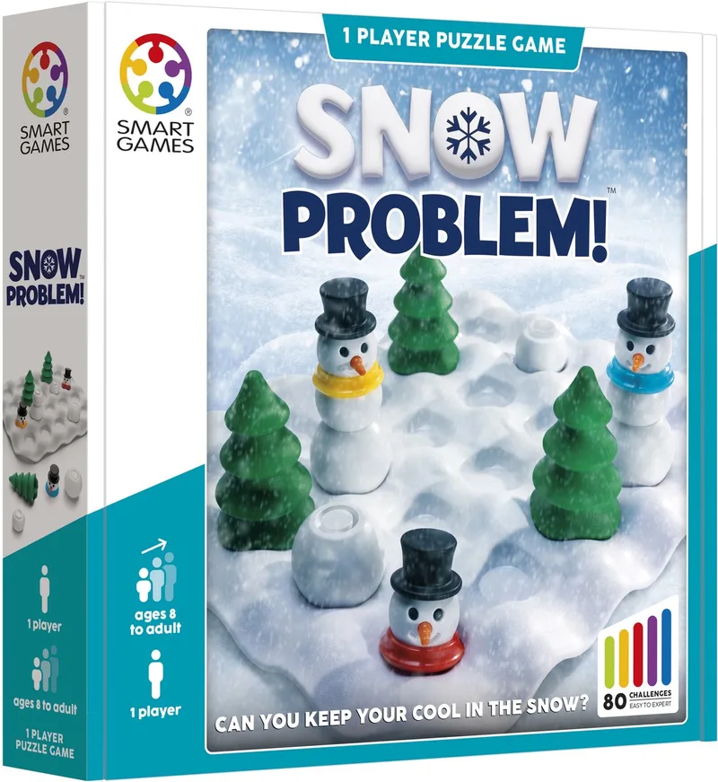 Snow Problem - Logisch Denkspel - 80 Coole Uitdagingen - Sneeuwmannen - Breinbreker - Solospel - Vanaf 8 Jaar von SmartGames – Schachtel