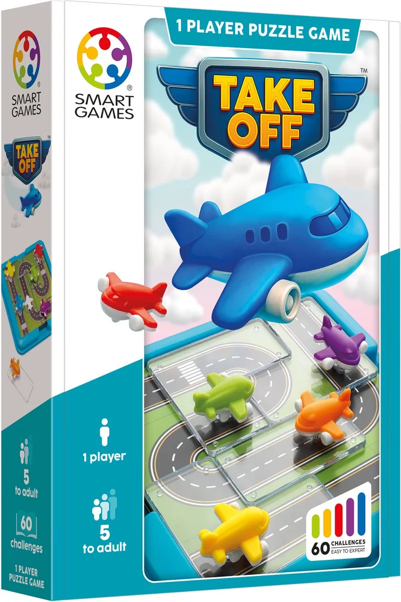 Take Off - Logisch Denkspel & Reispuzzel - 60 Opdrachten met Vliegtuigen - Educatief Solospel voor Kinderen en Volwassenen - Vanaf 5 Jaar von SmartGames – Schachtel