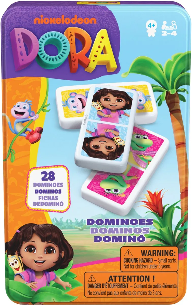 Dora - Domino's - In Tin de Spin Master Games, édition Multicolore – boîte