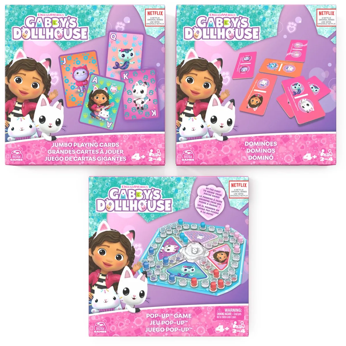 Gabby's Poppenhuis - Spellen & Puzzel Pakket - PopUp Spel, Kaartspel, Domino's de Spin Master Games – boîte