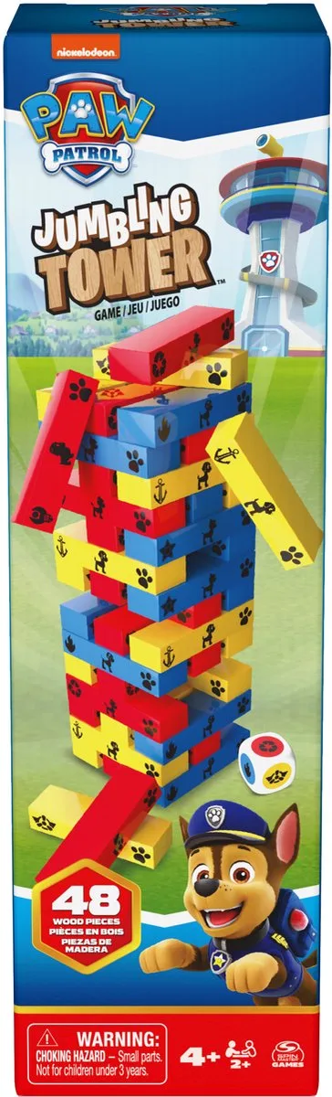 PAW Patrol - Jumbling Tower-spel - Actiespel de Spin Master Games – boîte