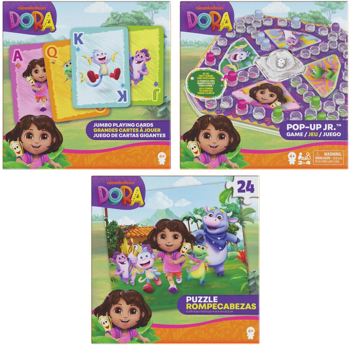 Spin Master Dora spellen en puzzel pakket met kaartspel en pop-up spel. de Spin Master Games, édition Multicolore – boîte