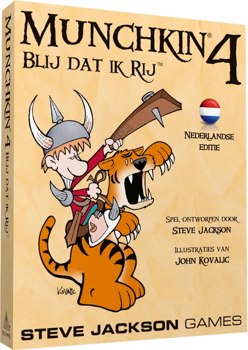 Munchkin 4 Blij Dat Ik Rij - Kaartspel uitbreiding - 12+ jaar von Steve Jackson Games – Schachtel