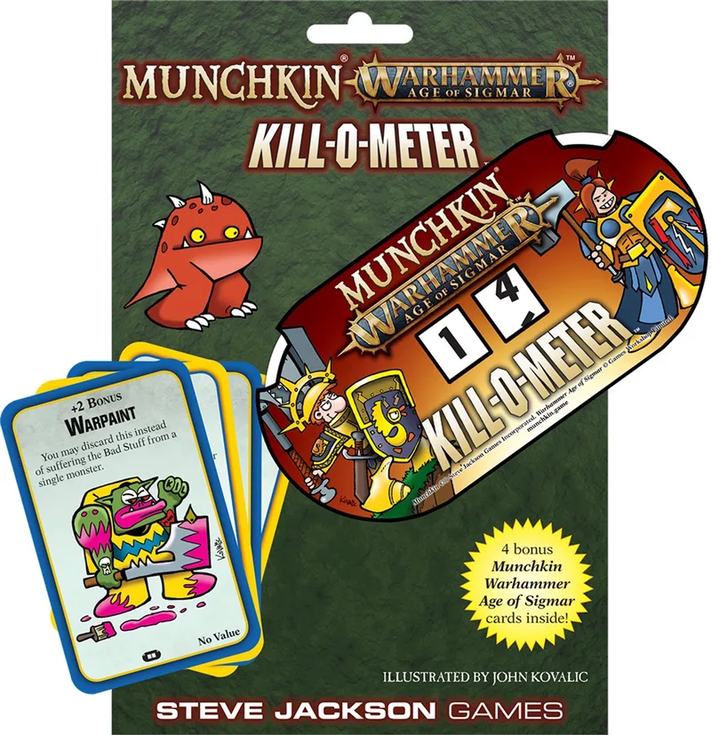 Munchkin Warhammer Age Of Sigmar: Kill-O-Meter - Uitbreiding - Engelstalig - Life Counter - 4 Extra Cards for Munchkin Warhammer Age of Sigmar von Steve Jackson Games – Schachtel