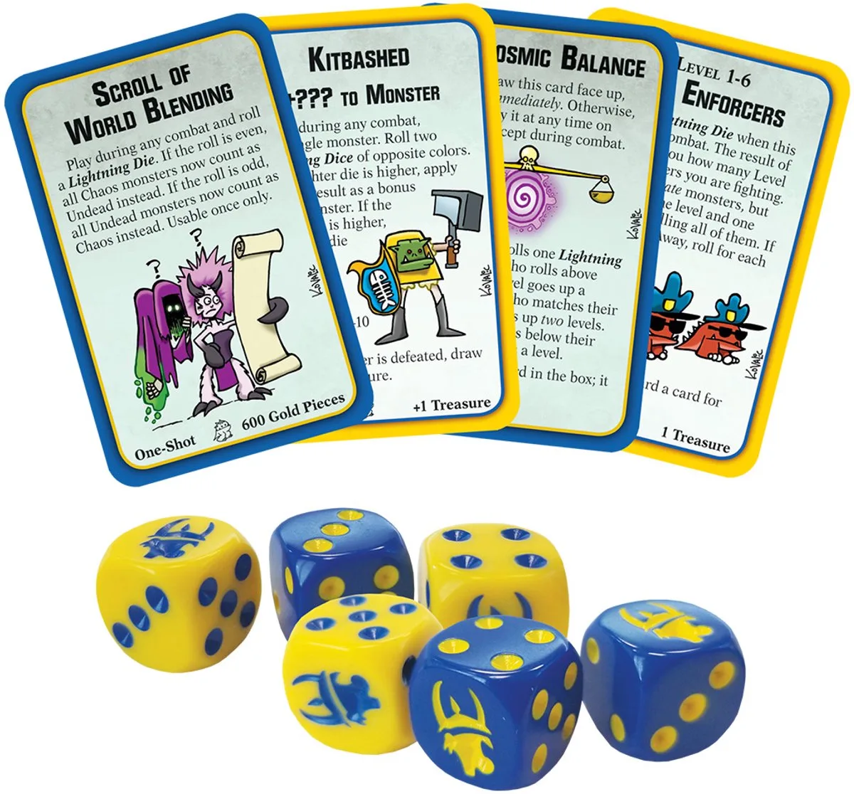 Munchkin Warhammer Age of Sigmar: Lightning Dice - Uitbreiding - Engelstalig - Dobbelstenen - 4 Extra Kaarten voor Munchkin Warhammer Age of Sigmar de Steve Jackson Games, édition Multicolore – boîte