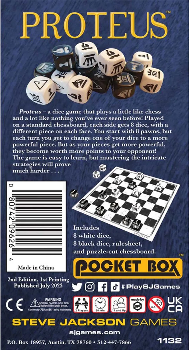 Proteus - Dobbelspel - Engelstalig -Steve Jackson Games from Steve Jackson Games, Multicolor edition – box