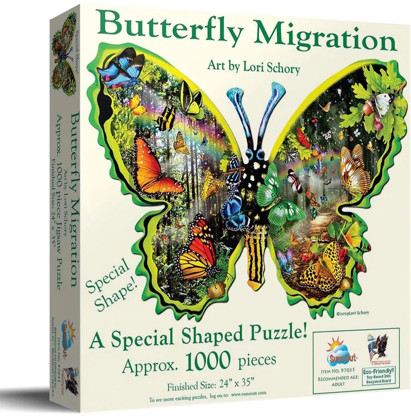puzzel - Butterfly Migration - 1000 stukjes legpuzzel dieren. from SunsOut, Multicolour edition – box