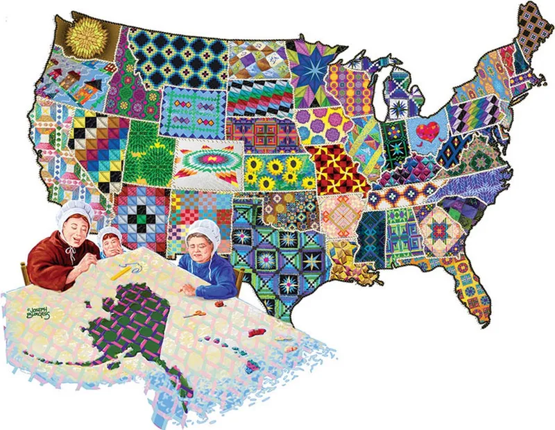puzzel Joseph Burgess - An American Quilt - 600 stukjes. van SunsOut, editie Meerkleurig – doos