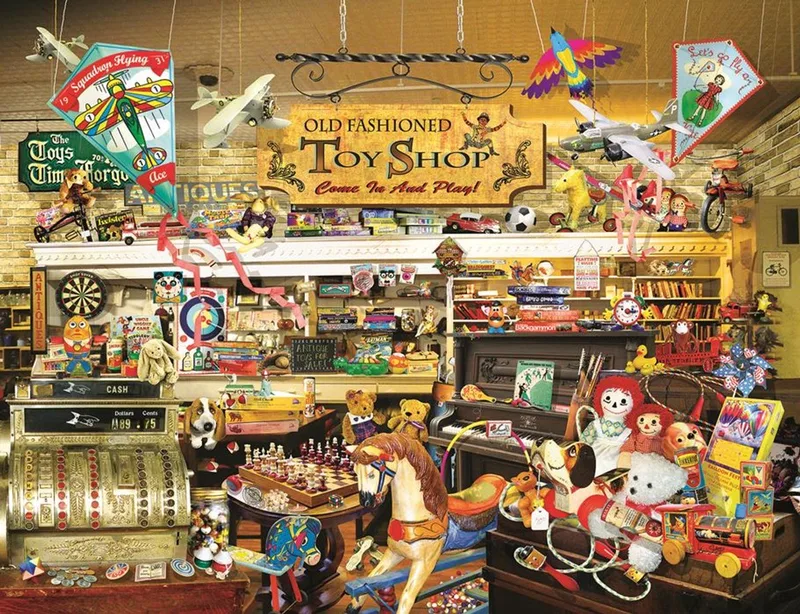 puzzel XXL stukjes - Nostalgische speelgoedwinkel - 1000 stukjes. van SunsOut, editie Meerkleurig – doos
