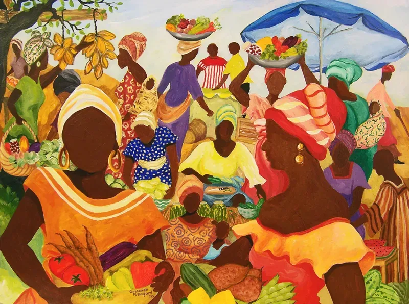 Puzzle Au Marché - 1000 pièces from SunsOut – box