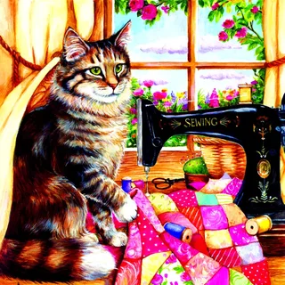 Puzzle Debbie Cook - The Seamstress - 1000 pièces de SunsOut – boîte 1 sur 2