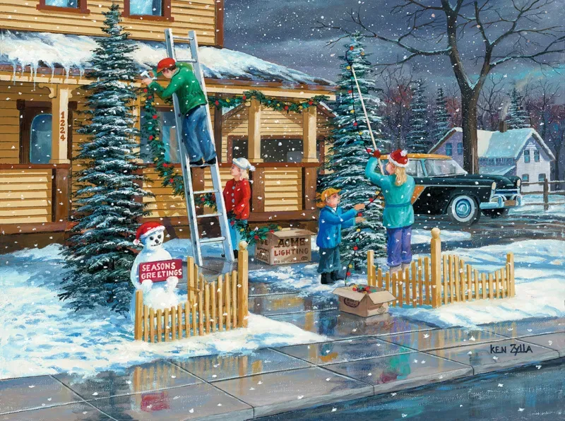Puzzle Décoration de Noel - 1000 pièces från SunsOut – kartong 1 av 2