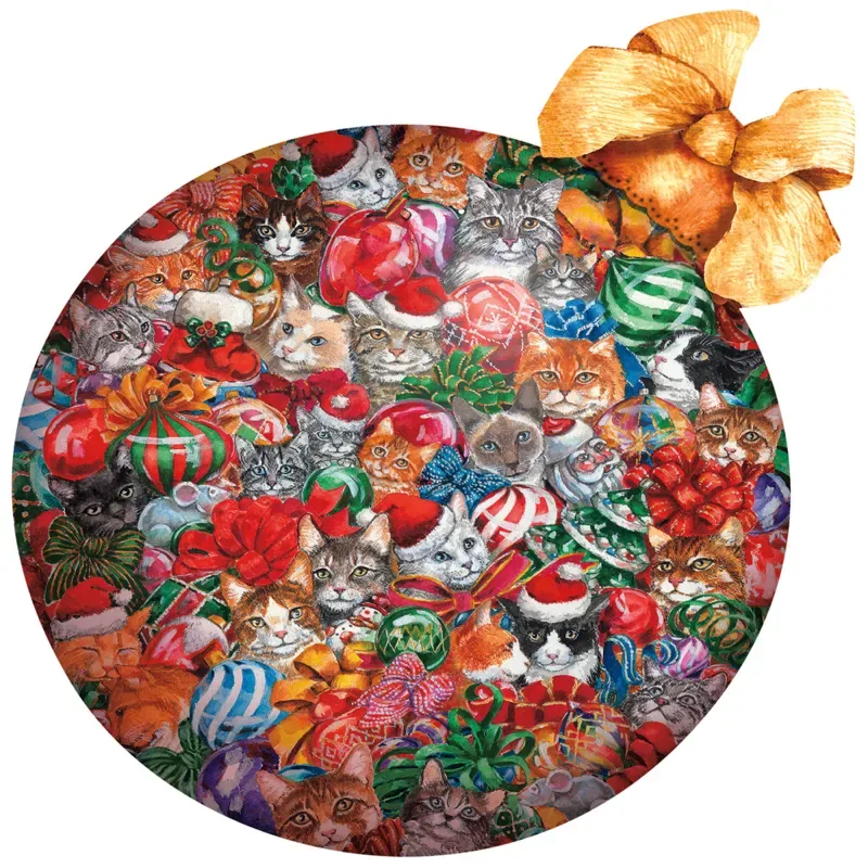 Puzzle Décoration de Noël Chats - 500 à 999 pièces de SunsOut – boîte 1 sur 2