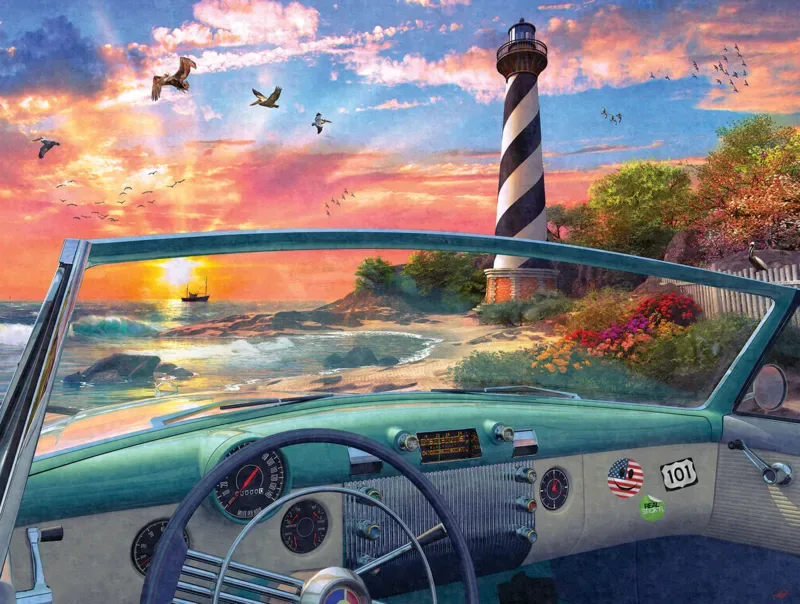 Puzzle Dominic Davison - Cape Hatteras Drive - 500 à 999 pièces fra SunsOut – æske 1 af 2