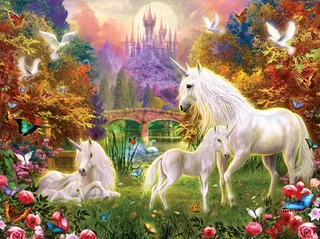 Puzzle Jan Patrik Krasny - Castle Unicorns - 1000 pièces de SunsOut – boîte 1 sur 2