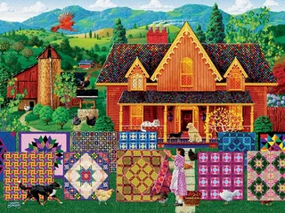 Puzzle Joseph Burgess - Morning Day Quilt - 1000 pièces fra SunsOut – æske 1 af 2