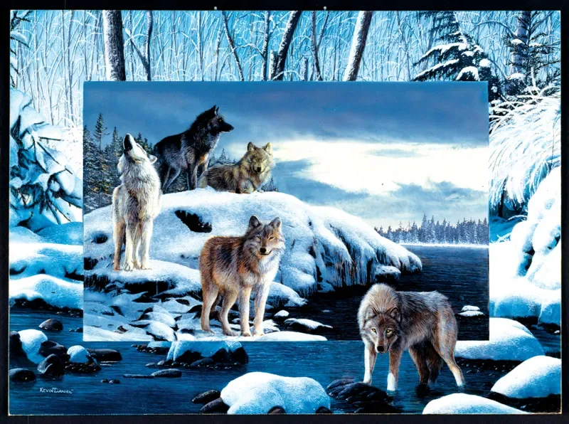 Puzzle Kevin Daniel - Ice Wolves - 1000 pièces de SunsOut – boîte 1 sur 2