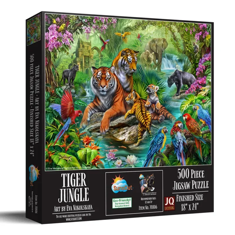 Puzzle La Jungle des Tigres - 500 à 999 pièces van SunsOut – doos 2 van 2