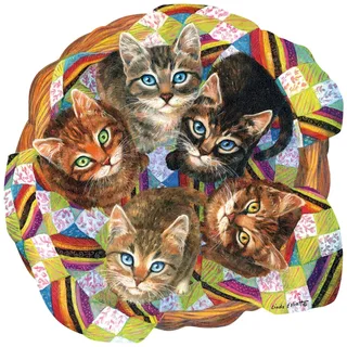Puzzle Linda Elliot - Kitten Basket - 500 à 999 pièces de SunsOut – boîte 1 sur 2