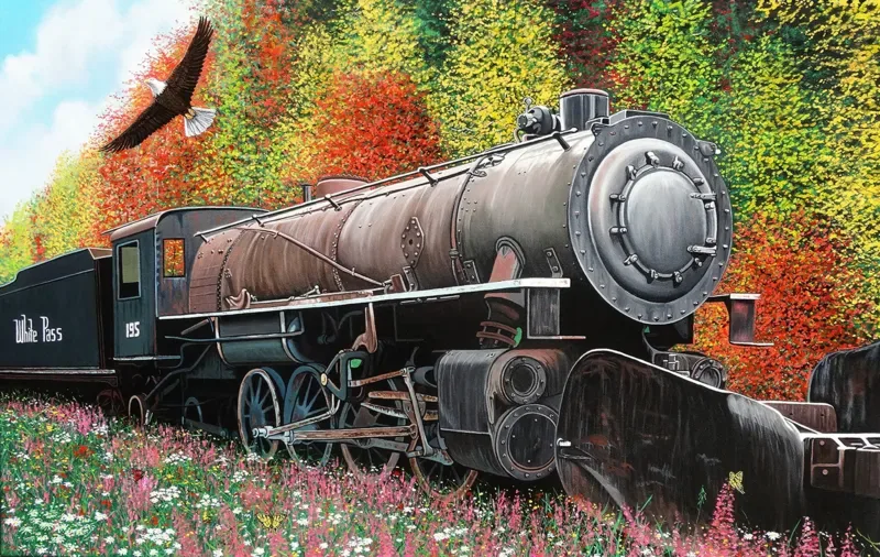 Puzzle Locomotive Skagway - 500 à 999 pièces fra SunsOut – æske 1 af 2