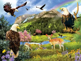 Puzzle Lori Schory - Eagle Valley - 1000 pièces de SunsOut – boîte 1 sur 2
