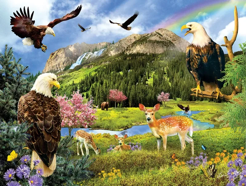 Puzzle Lori Schory - Eagle Valley - 1000 pièces de SunsOut – boîte 1 sur 2