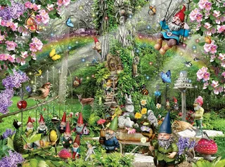 Puzzle Lori Schory - Gnomes Playground - 200 à 499 pièces van SunsOut – doos 1 van 2