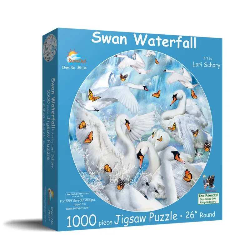 Puzzle Lori Schory - Swan Waterfall - 1000 pièces de SunsOut – boîte 2 sur 2
