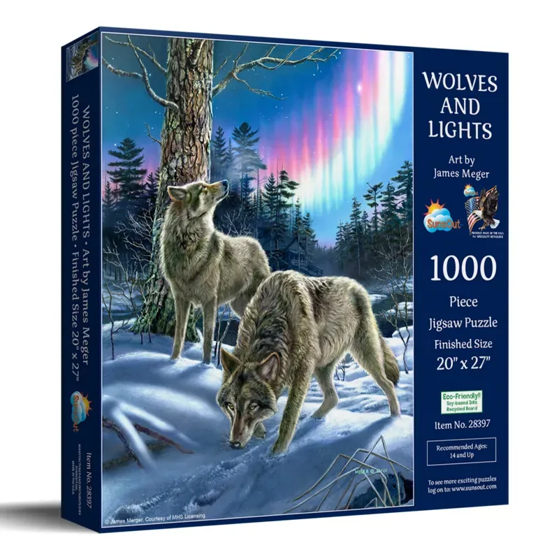 Puzzle Loups sous l'Aurore - 1000 pièces de SunsOut – boîte 2 sur 2