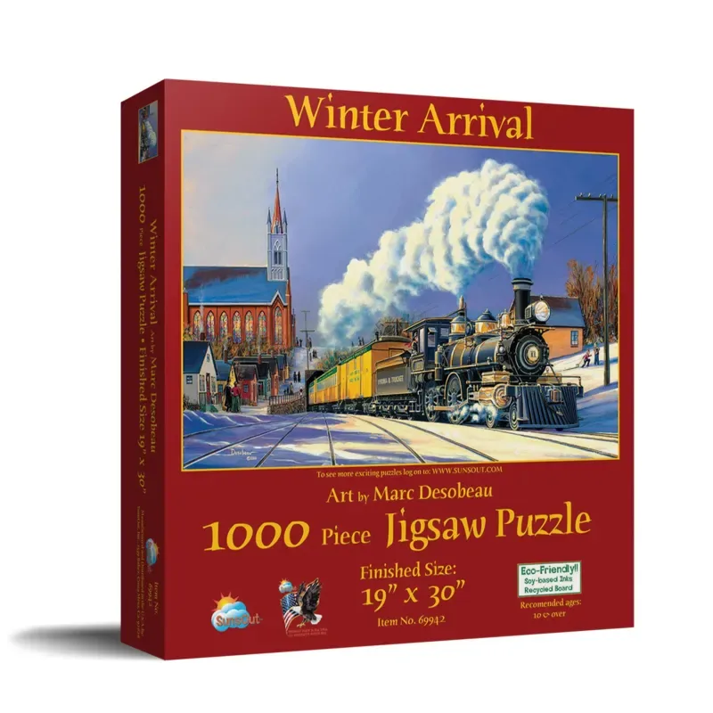 Puzzle Marc Desobeau - Winter Arrival - 1000 pièces de SunsOut – boîte 2 sur 2