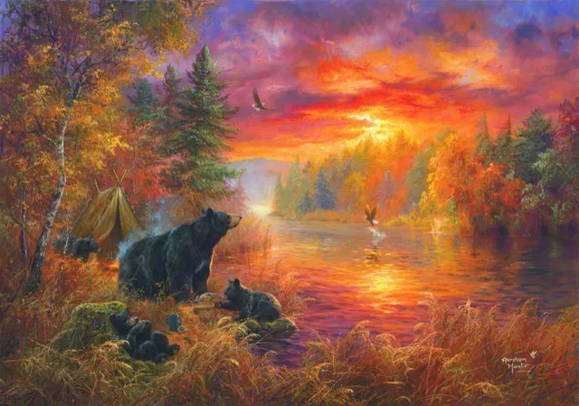 Puzzle Pièces XXL - Camp de Pêche - 500 à 999 pièces van SunsOut – doos 1 van 2