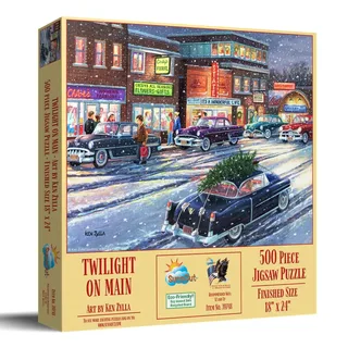 Puzzle Pièces XXL - Crépuscule de Noêl au Centre-Ville - 500 à 999 pièces van SunsOut – doos 2 van 2