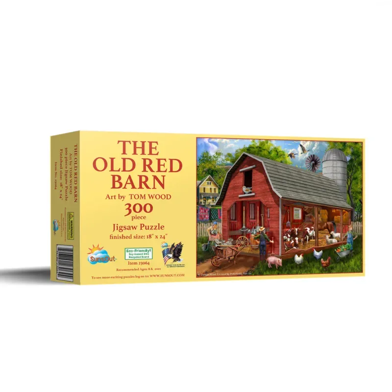 Puzzle Pièces XXL - L'Ancienne Grange Rouge - 200 à 499 pièces de SunsOut – boîte 2 sur 2