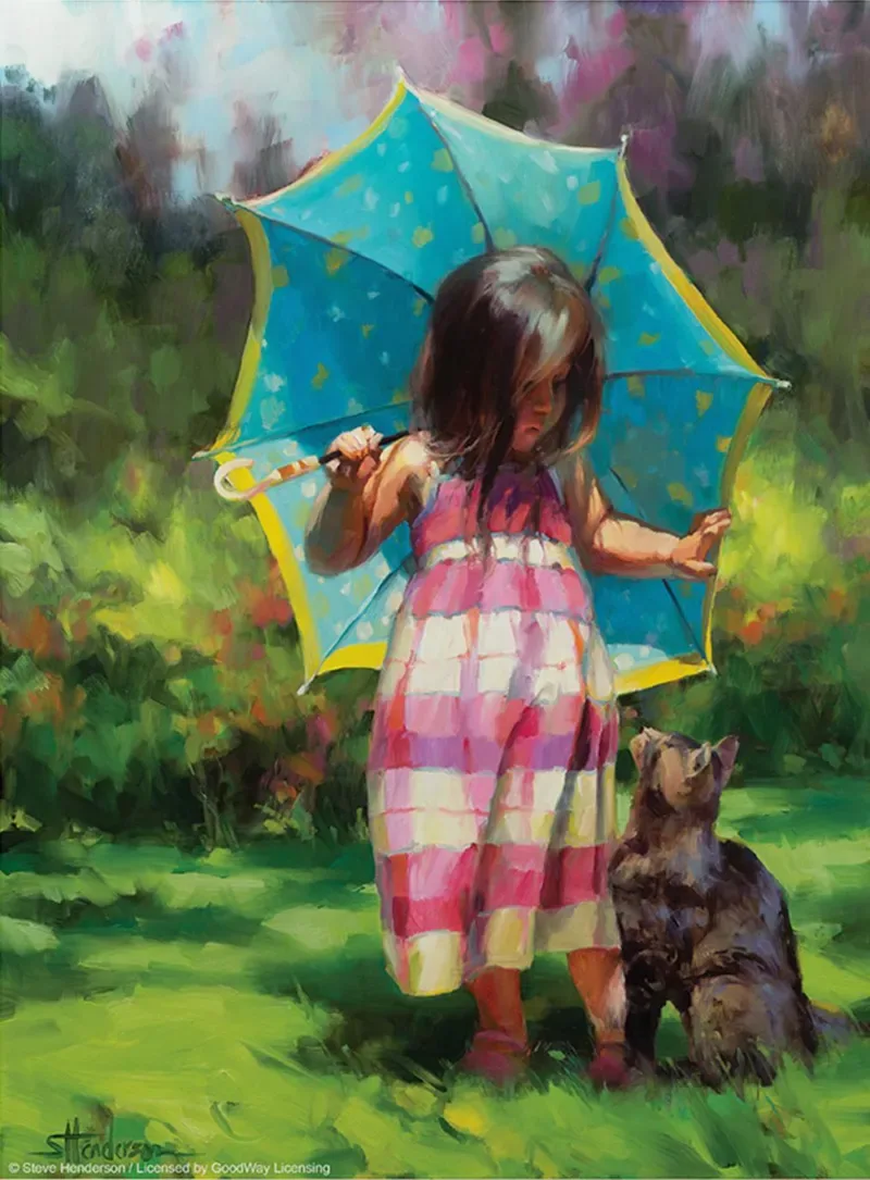 Puzzle Pièces XXL - The Teal Umbrella - 500 à 999 pièces de SunsOut – boîte 1 sur 2