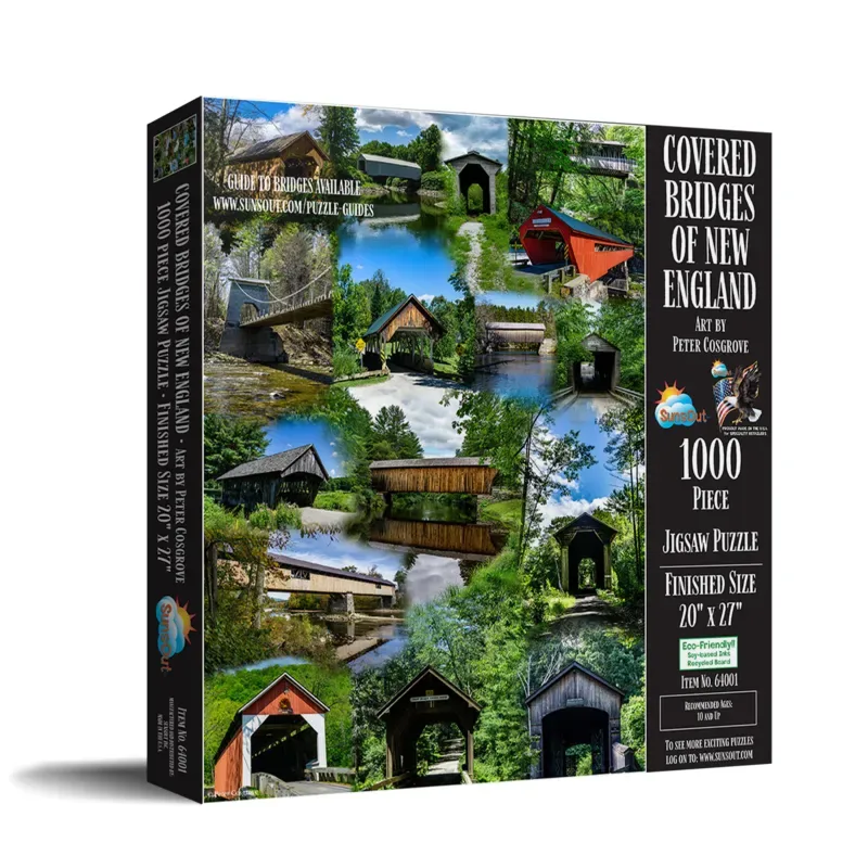Puzzle Ponts Couverts de Nouvelle-Angleterre - 1000 pièces de SunsOut – boîte 2 sur 2