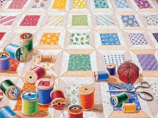 Puzzle Rebecca Barker - Spools - 1000 pièces de SunsOut – boîte 1 sur 2