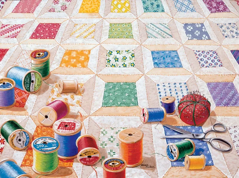 Puzzle Rebecca Barker - Spools - 1000 pièces de SunsOut – boîte 1 sur 2