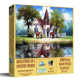Puzzle Reflet d'une Eglise en Campagne - 1000 pièces van SunsOut – doos 2 van 2