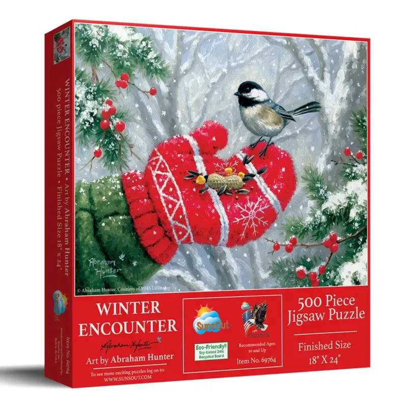 Puzzle Rencontre Hivernale - 200 à 499 pièces van SunsOut – doos 2 van 2