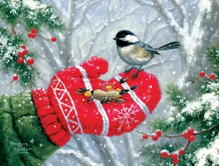 Puzzle Rencontre Hivernale - 200 à 499 pièces van SunsOut – doos 1 van 2