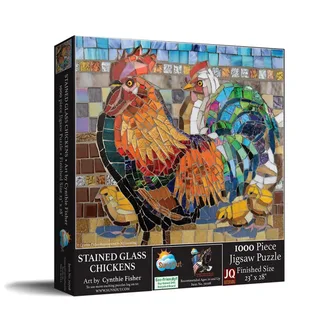 Puzzle Stained Glass Chickens - 1000 pièces van SunsOut – doos 2 van 2