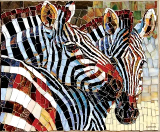 Puzzle Stained Glass Zebras - 1000 pièces de SunsOut – boîte 1 sur 2