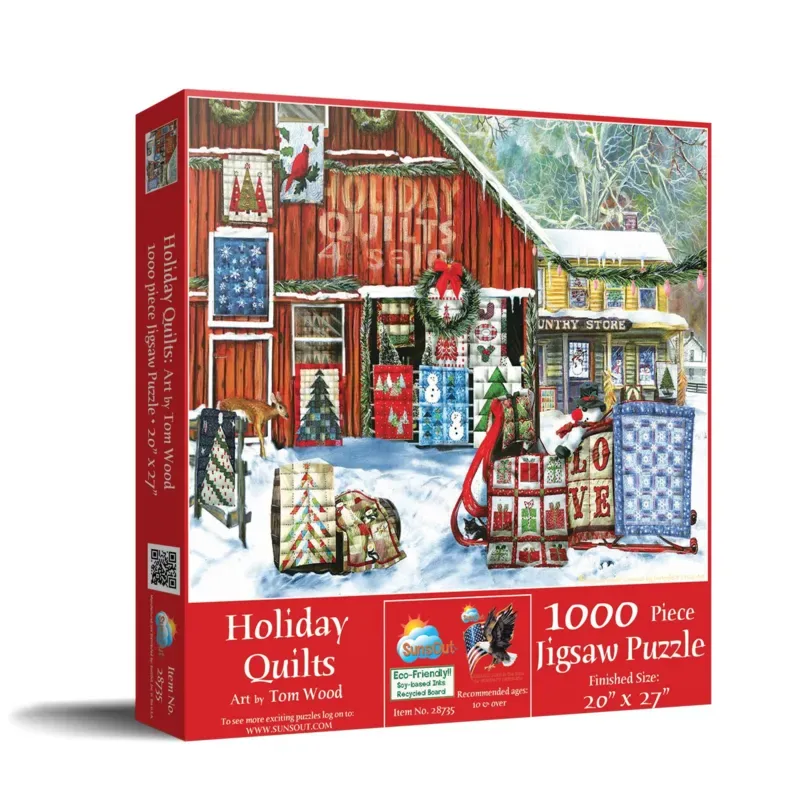 Puzzle Tom Wood - Holiday Quilts - 1000 pièces from SunsOut – box 2 of 2