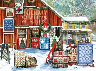 Puzzle Tom Wood - Holiday Quilts - 1000 pièces from SunsOut – box 1 of 2