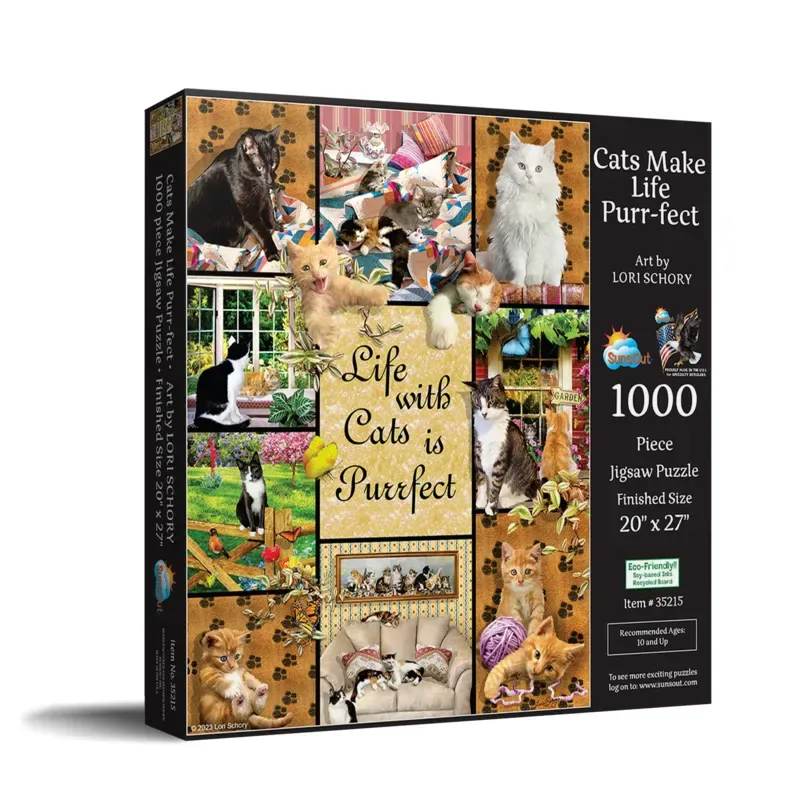 Puzzle Une Vie Parfaite grâce aux Chats - 1000 pièces from SunsOut – box 2 of 2