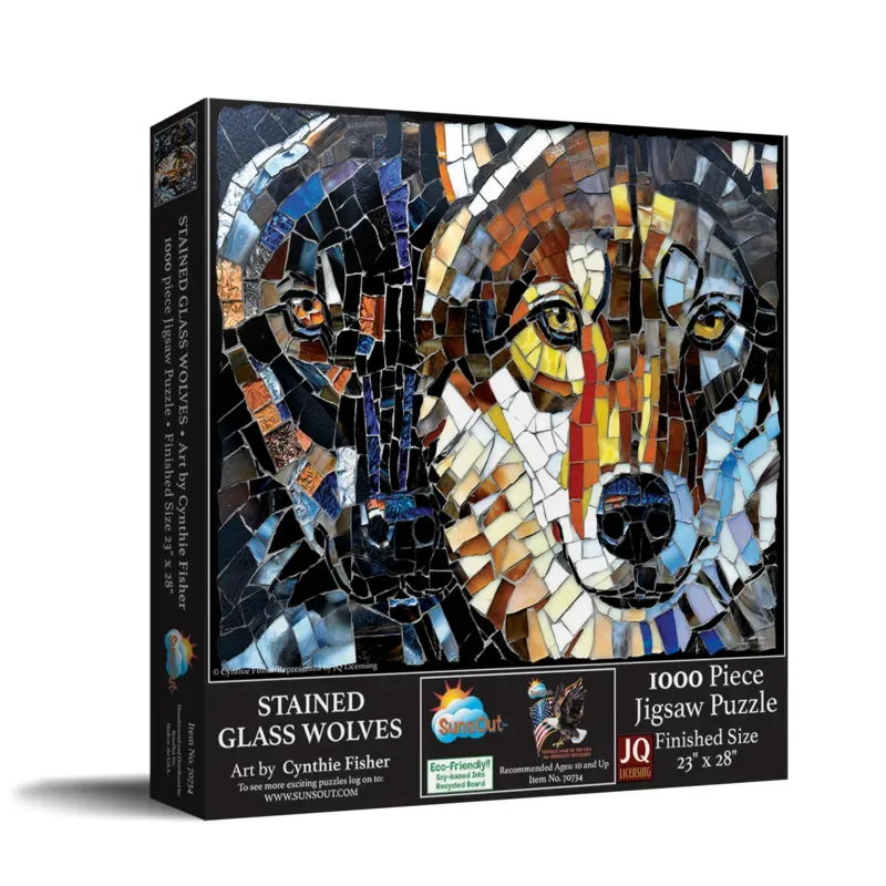 Puzzle Vitrail Loups - 1000 pièces from SunsOut – box 2 of 2