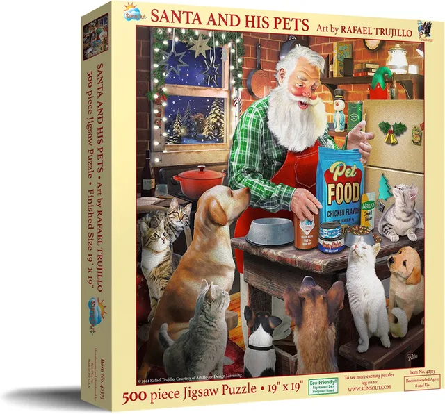 XL legpuzzel - Kerstman en zijn huisdieren - 500 extra grote stukjes. SunsOut